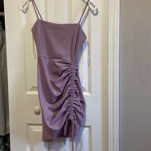 short adjustable purple dress